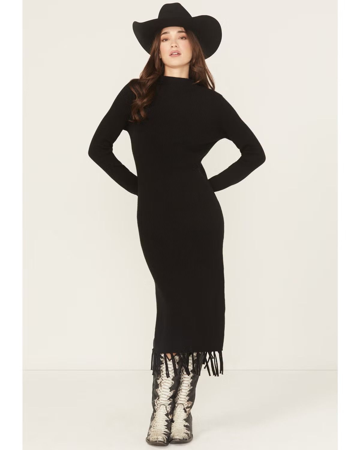 Womens Ariat Long Sleeve Fringe Dress