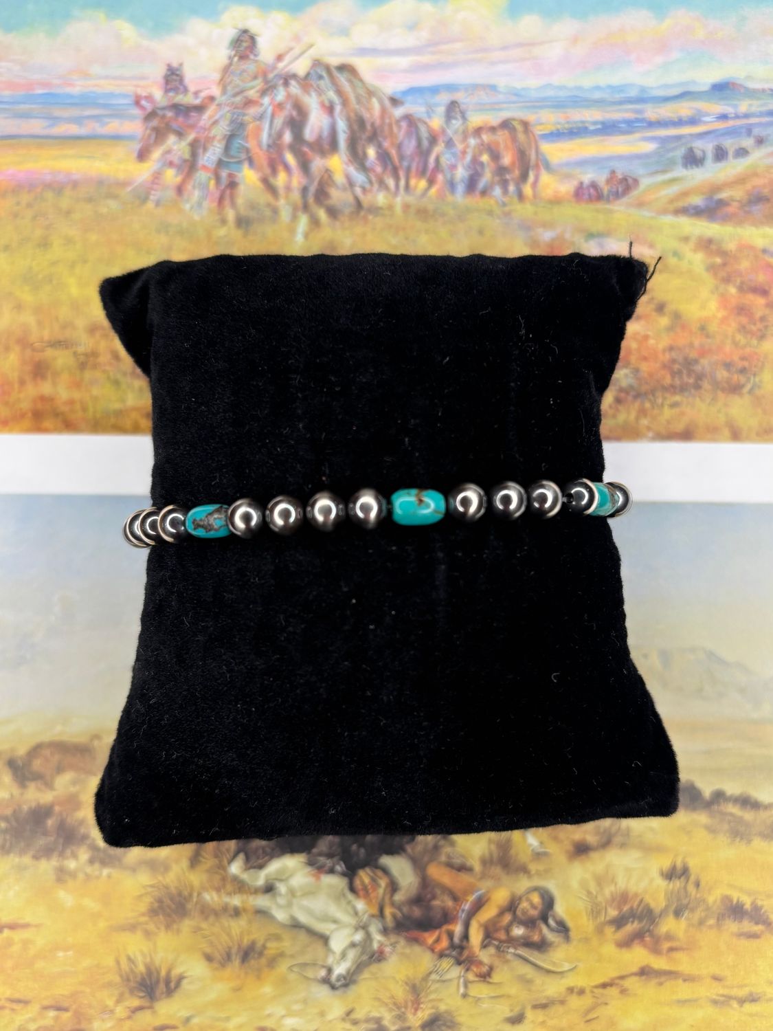 Navajo Pearl and Turquoise Bracelet