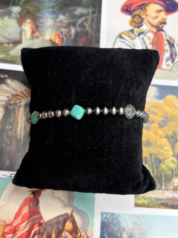 Turquoise and Navajo Pearl Bracelet