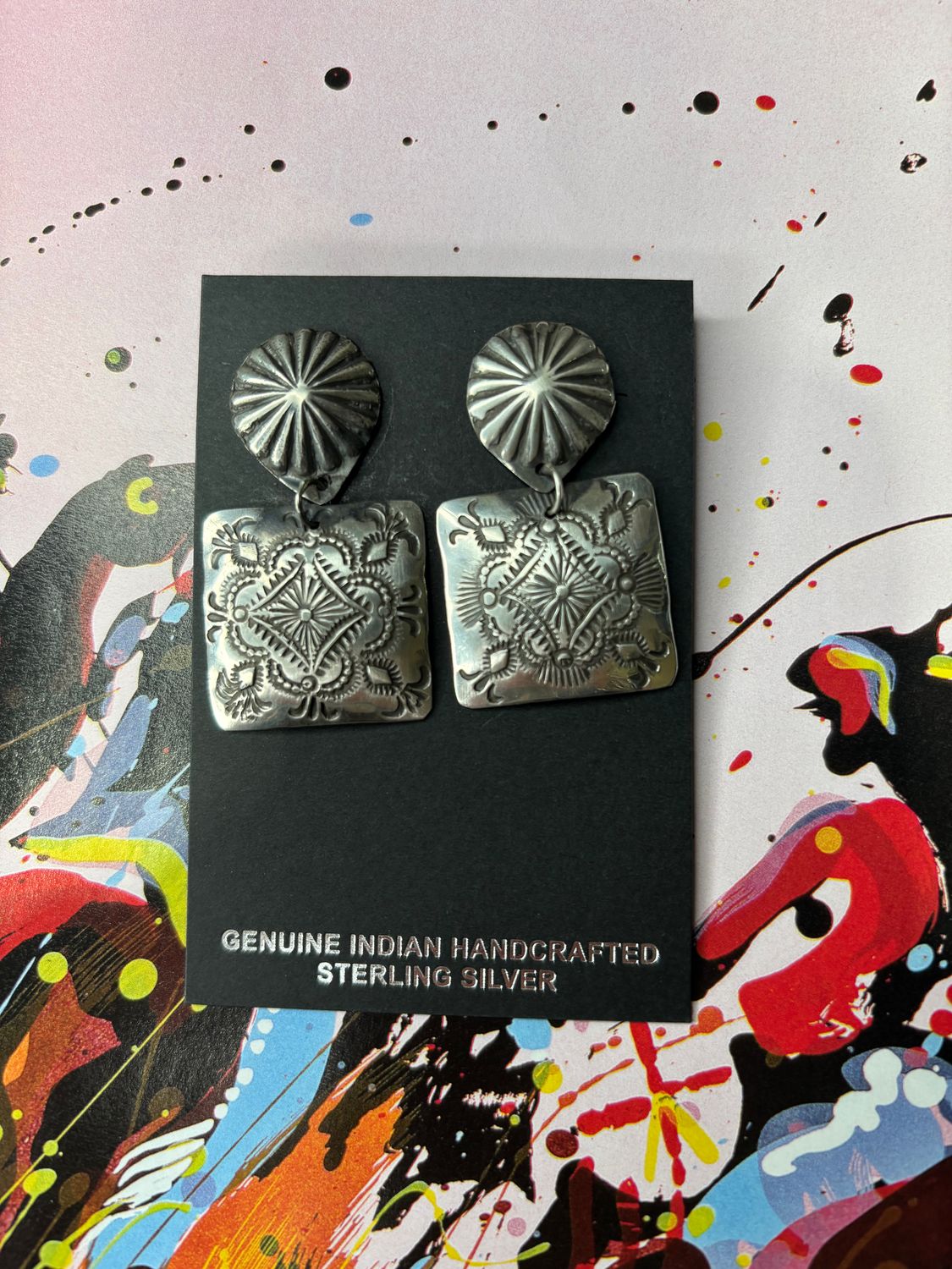 Square Concho Earrings