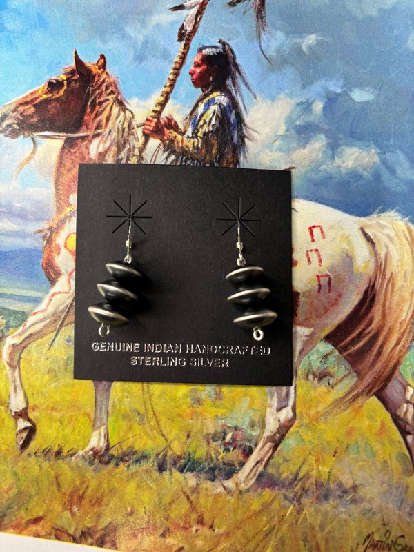 Saucer Navajo Pearl Earrings