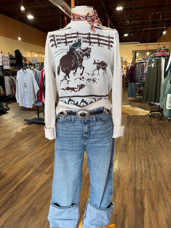 Womens Cinch Roping Sweater
