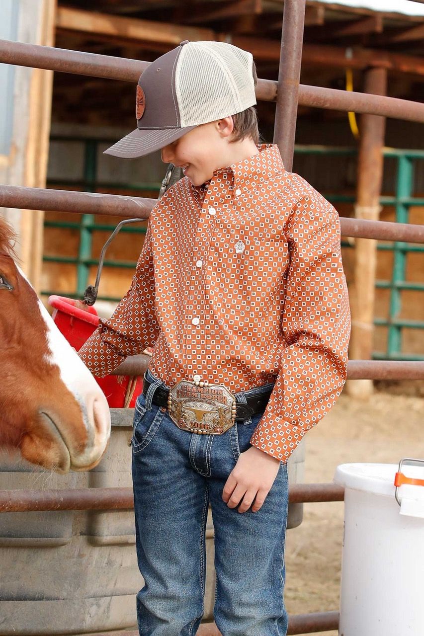 Boys Cinch Long Sleeve Button Down