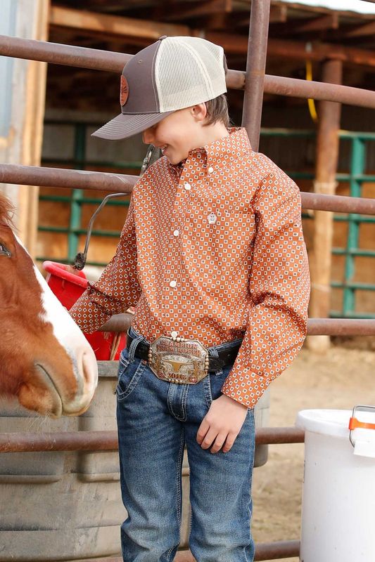 Boys Cinch Long Sleeve Button Down