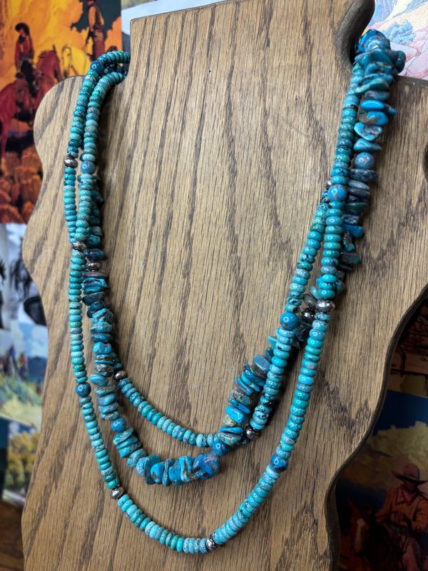 Multi Strand Turquoise Nugget Necklace
