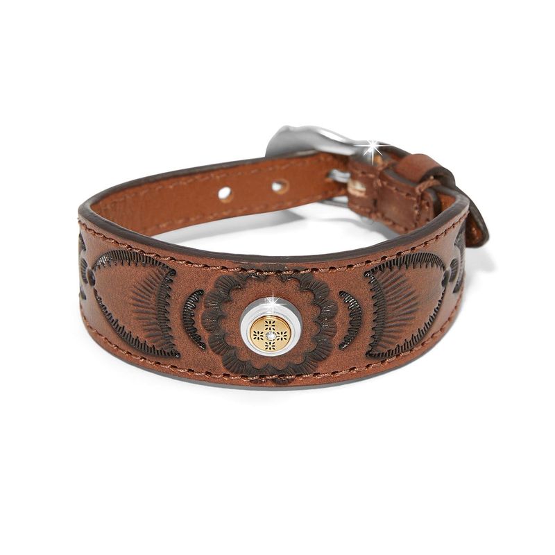 Brown Mosaic Leather Bracelet