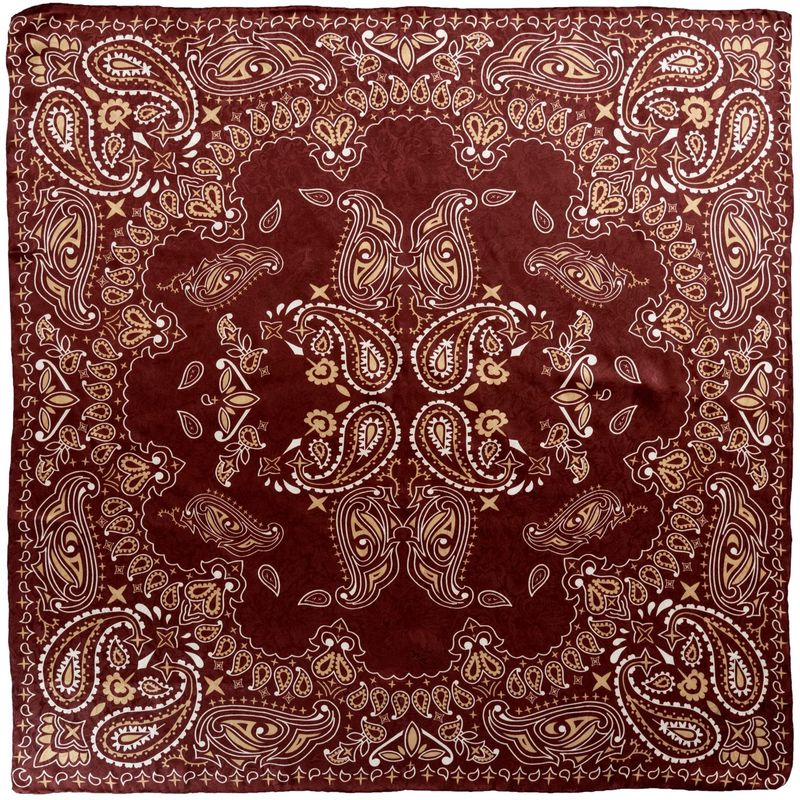 Paisley Burgundy/White Silk Wild Rag