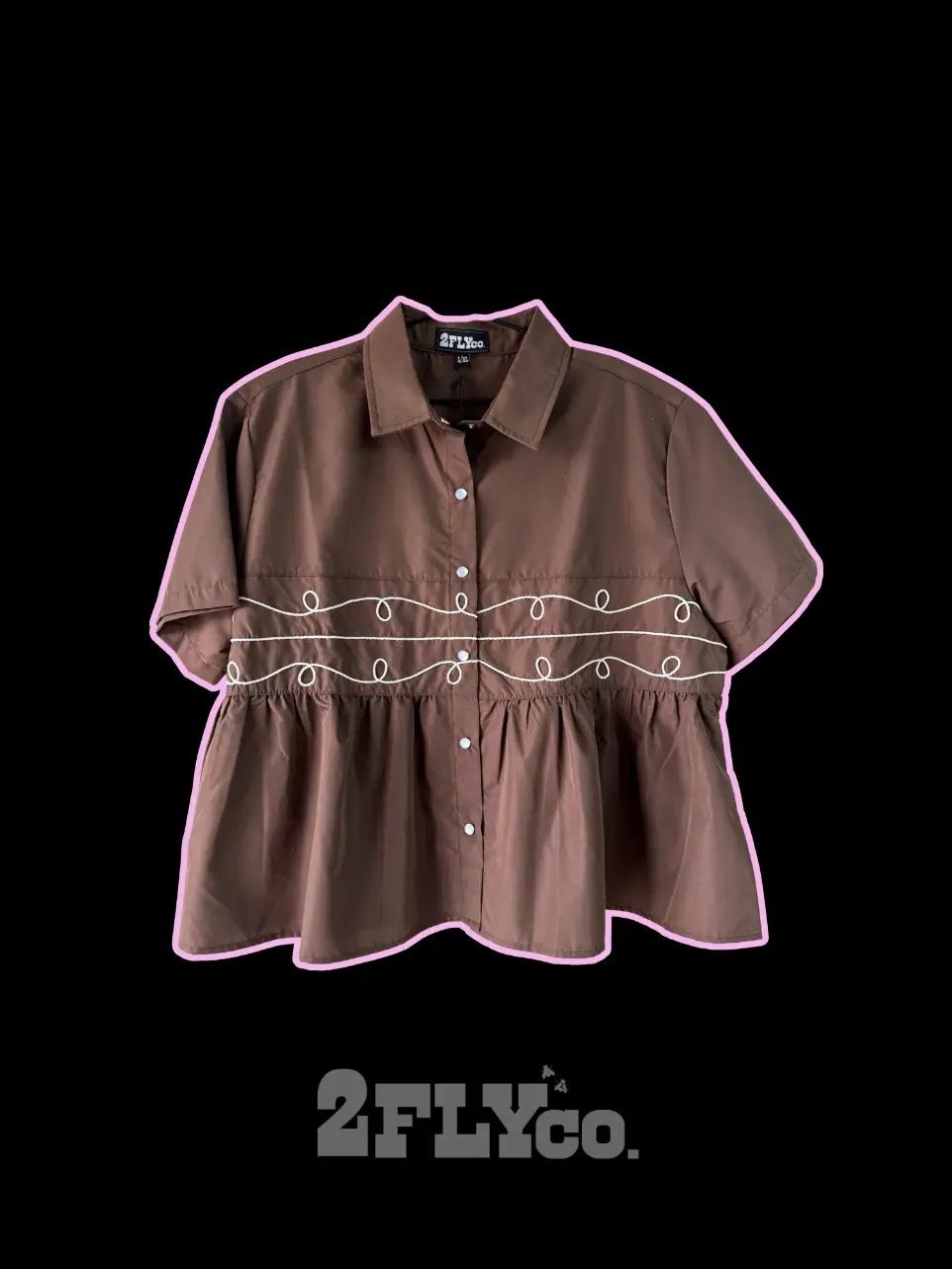 Chocolate Ruffle Blouse