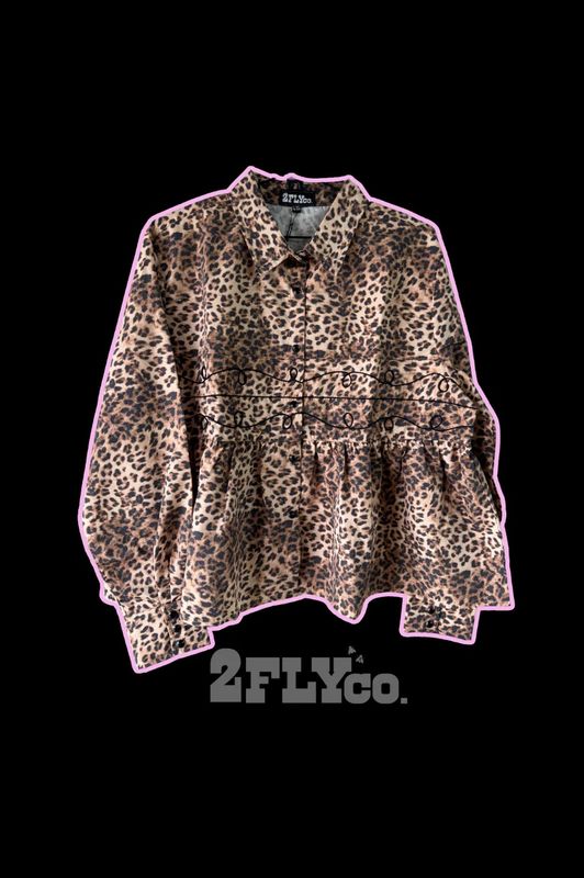 Leopard Ruffle Blouse