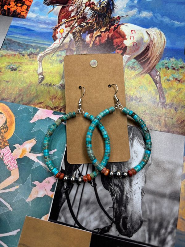Spiny Oyster/Turquoise Hoops