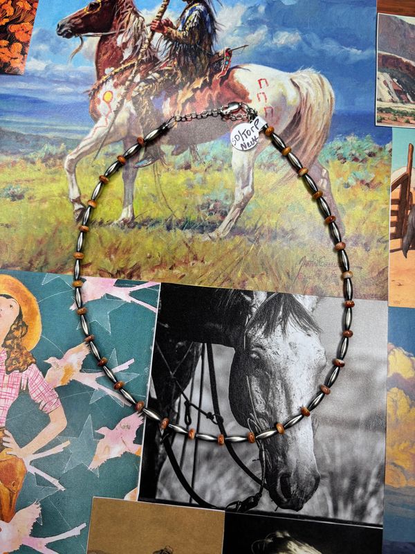 Spiny Oyster Navajo Pearl Torpedo Necklace