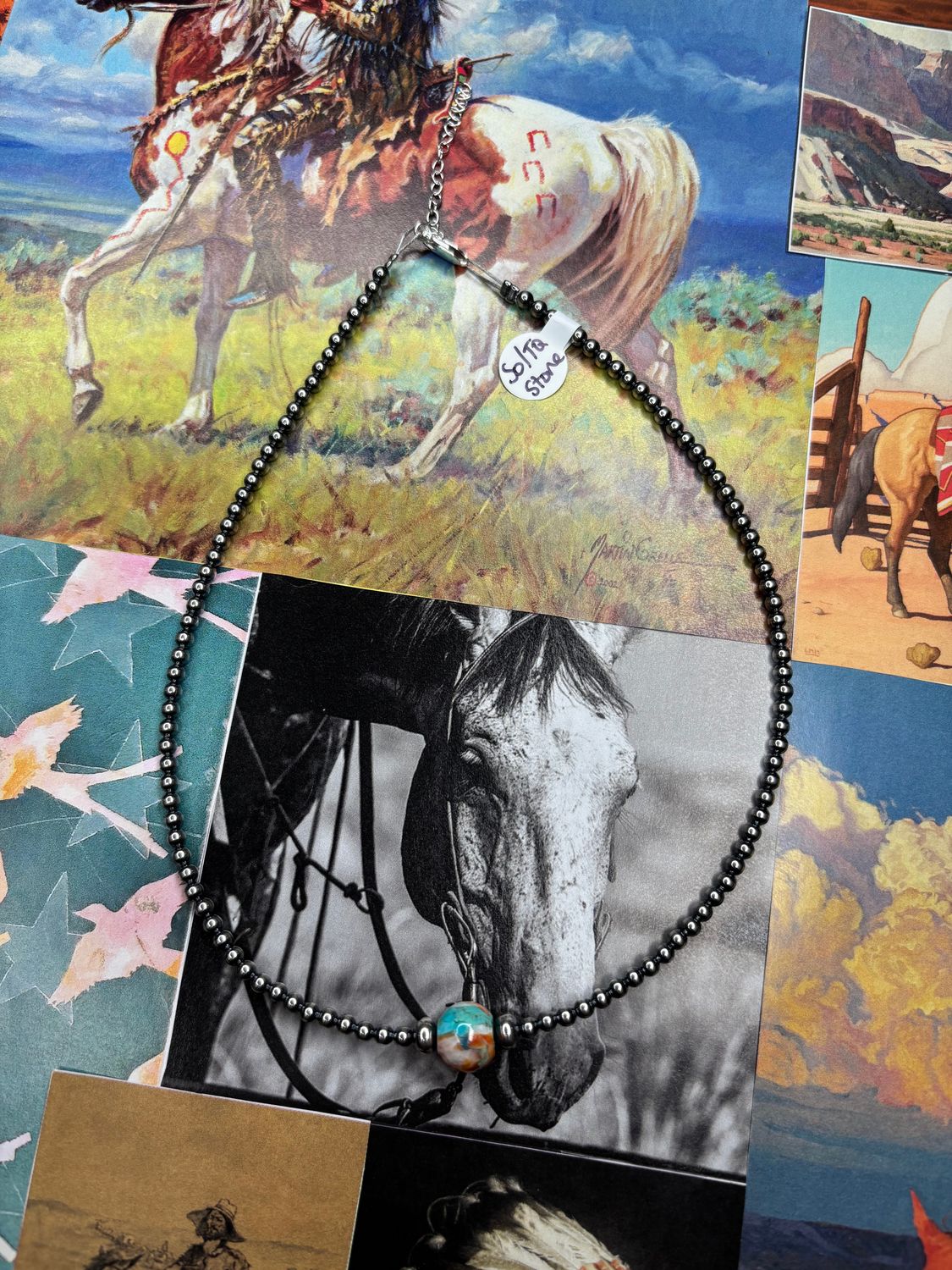 Spiny Oyster and Navajo Pearl Necklace