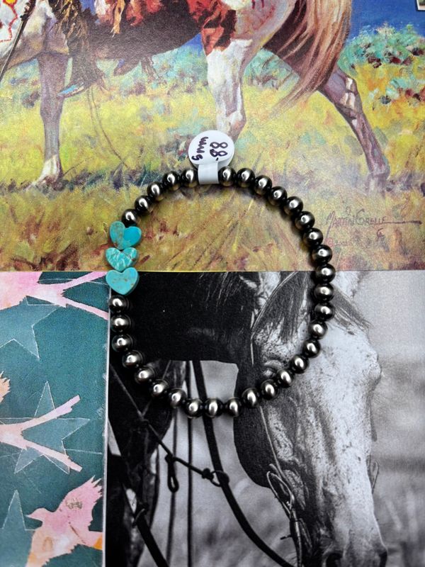 Navajo Pearl and Turquoise Heart