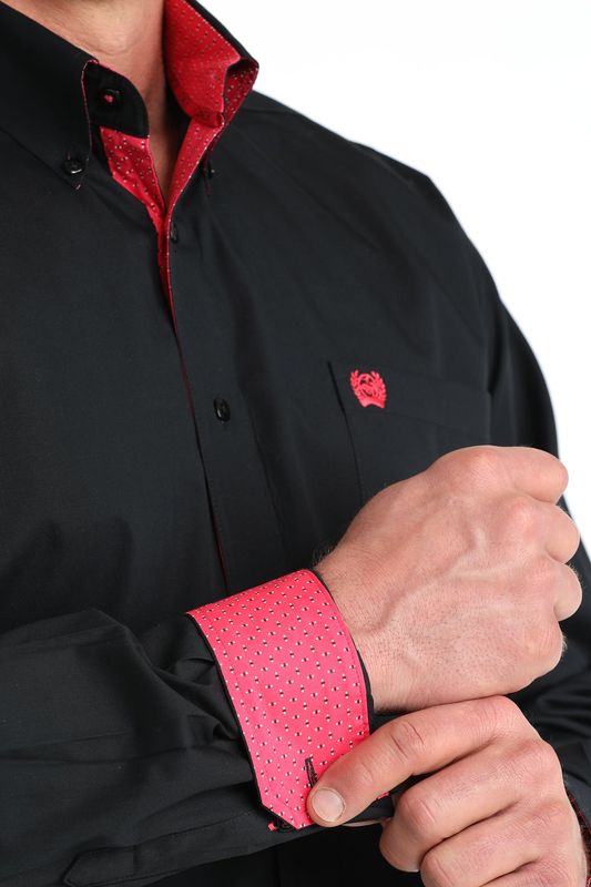 Mens Cinch Black Button Down