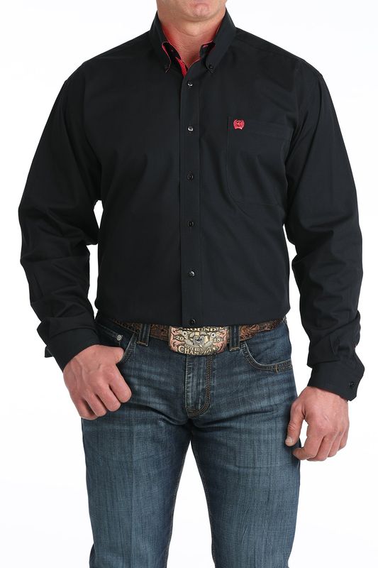 Mens Cinch Black Button Down