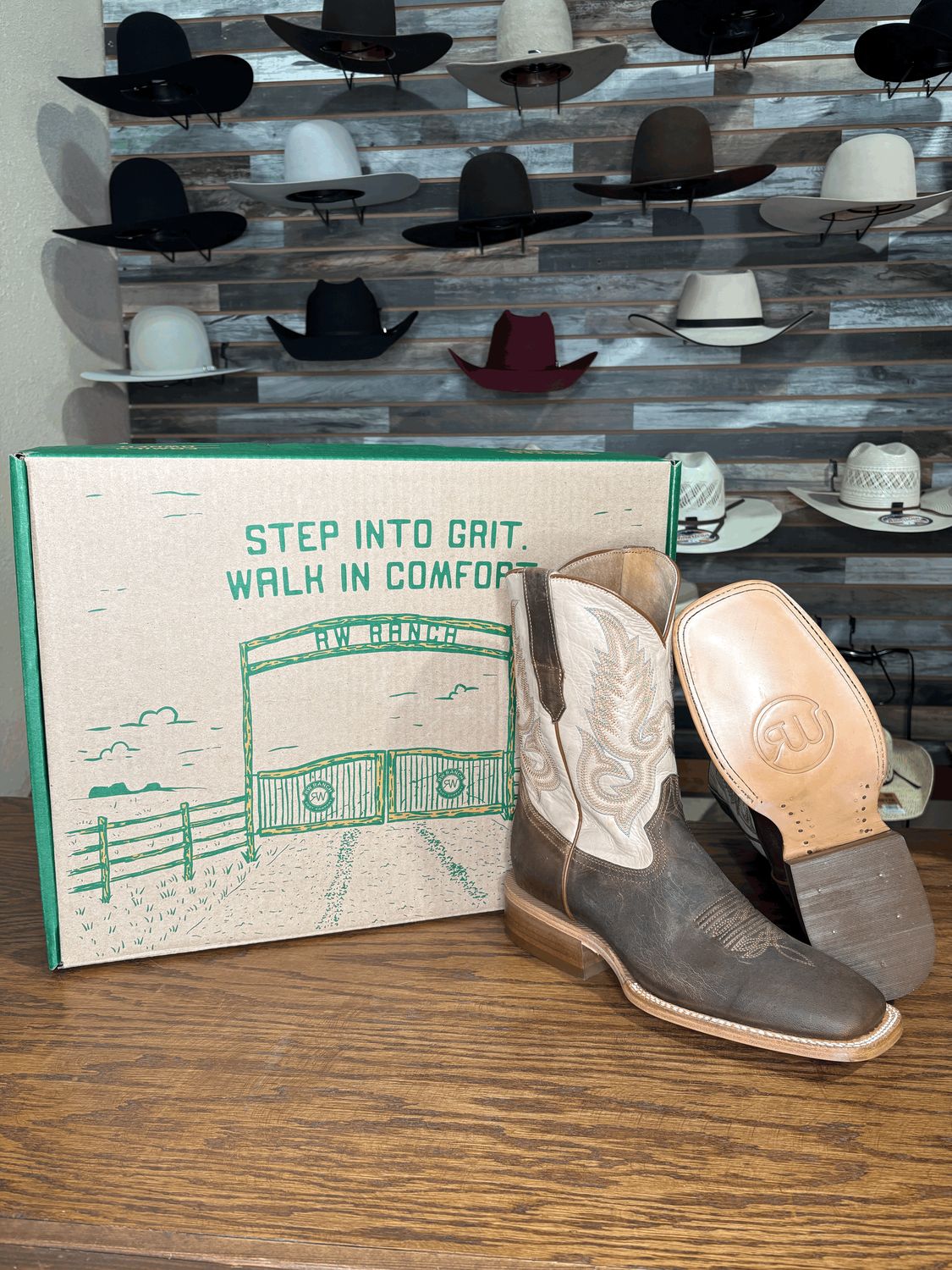 R. Watson Ivory Cowhide/Brown Goat