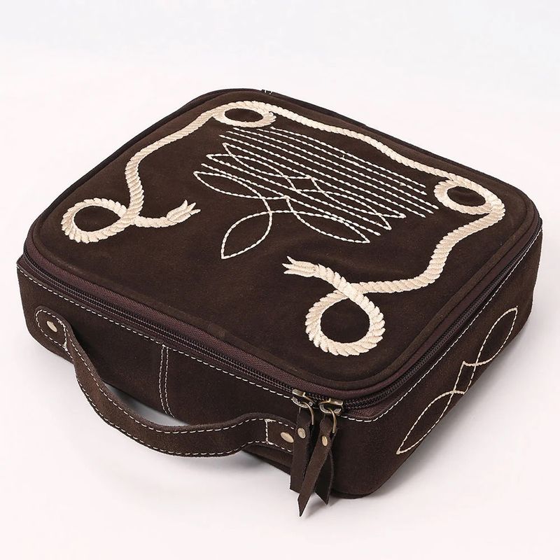 Brown Leather Jewelry Case