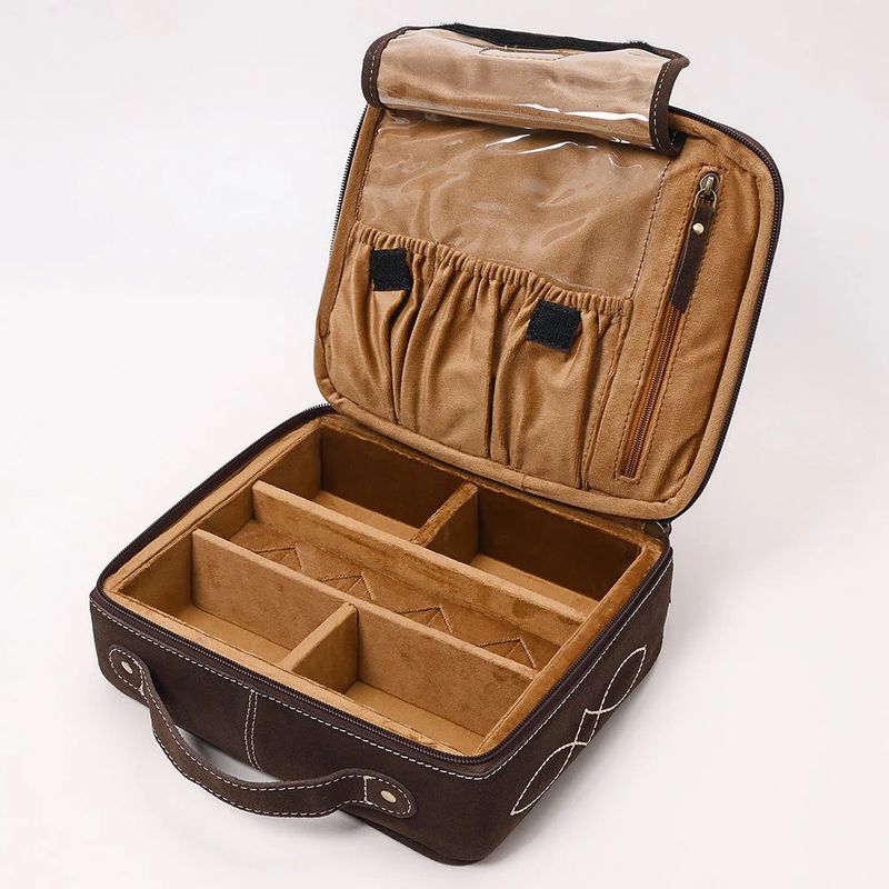 Brown Leather Jewelry Case