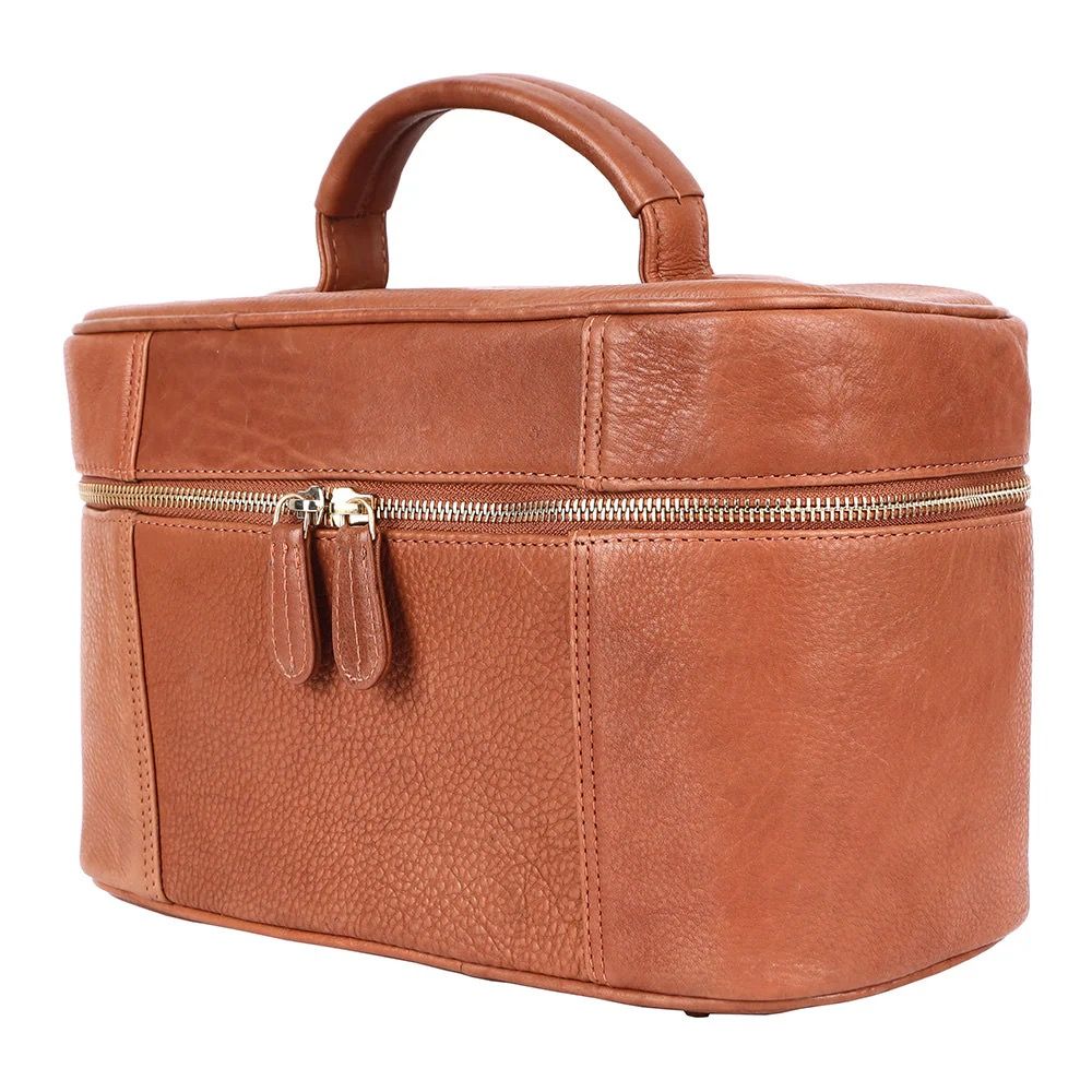 Brown Genuine Leather Jewelry Case