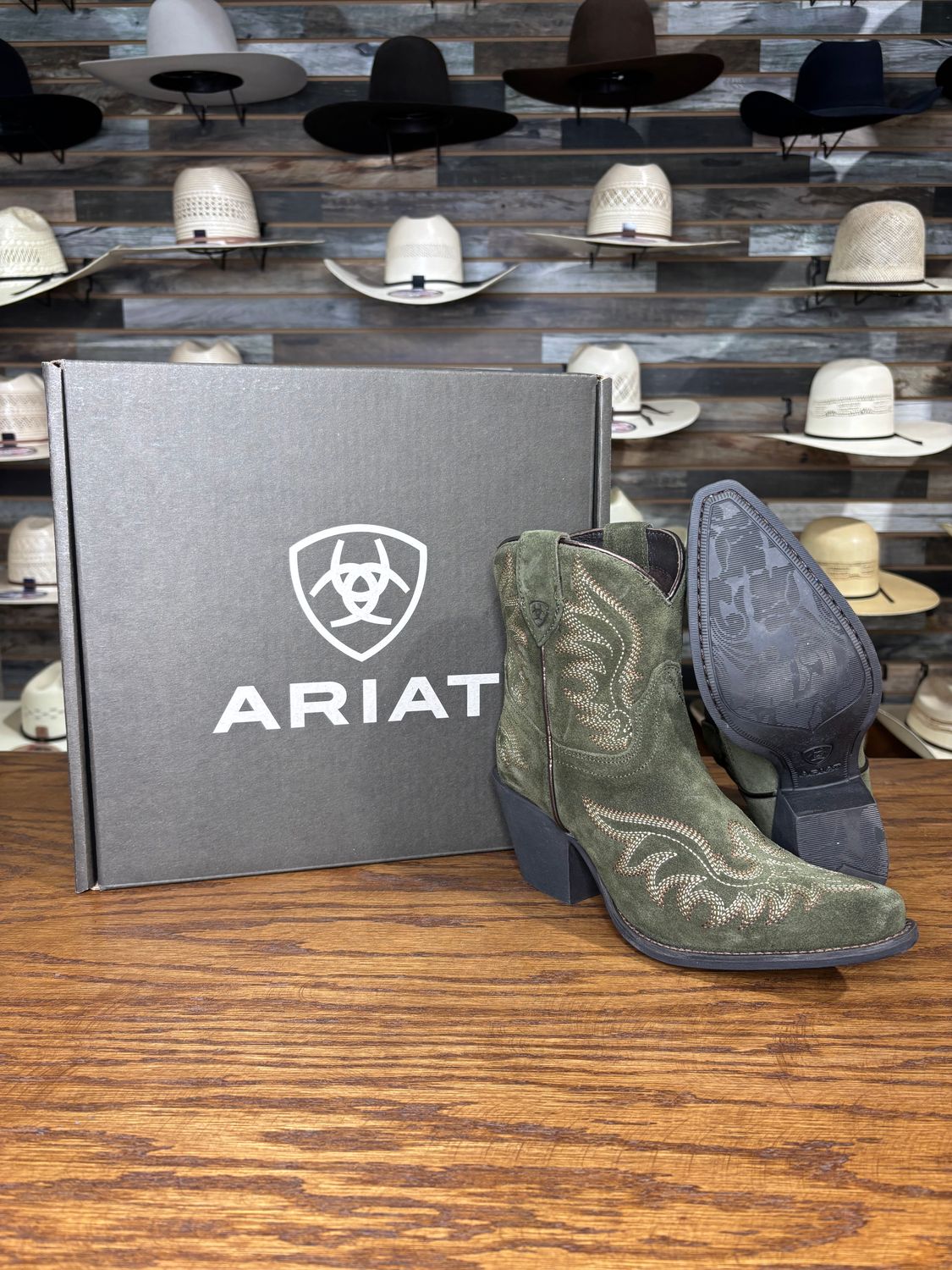Ariat Womens Olive Suede Booties