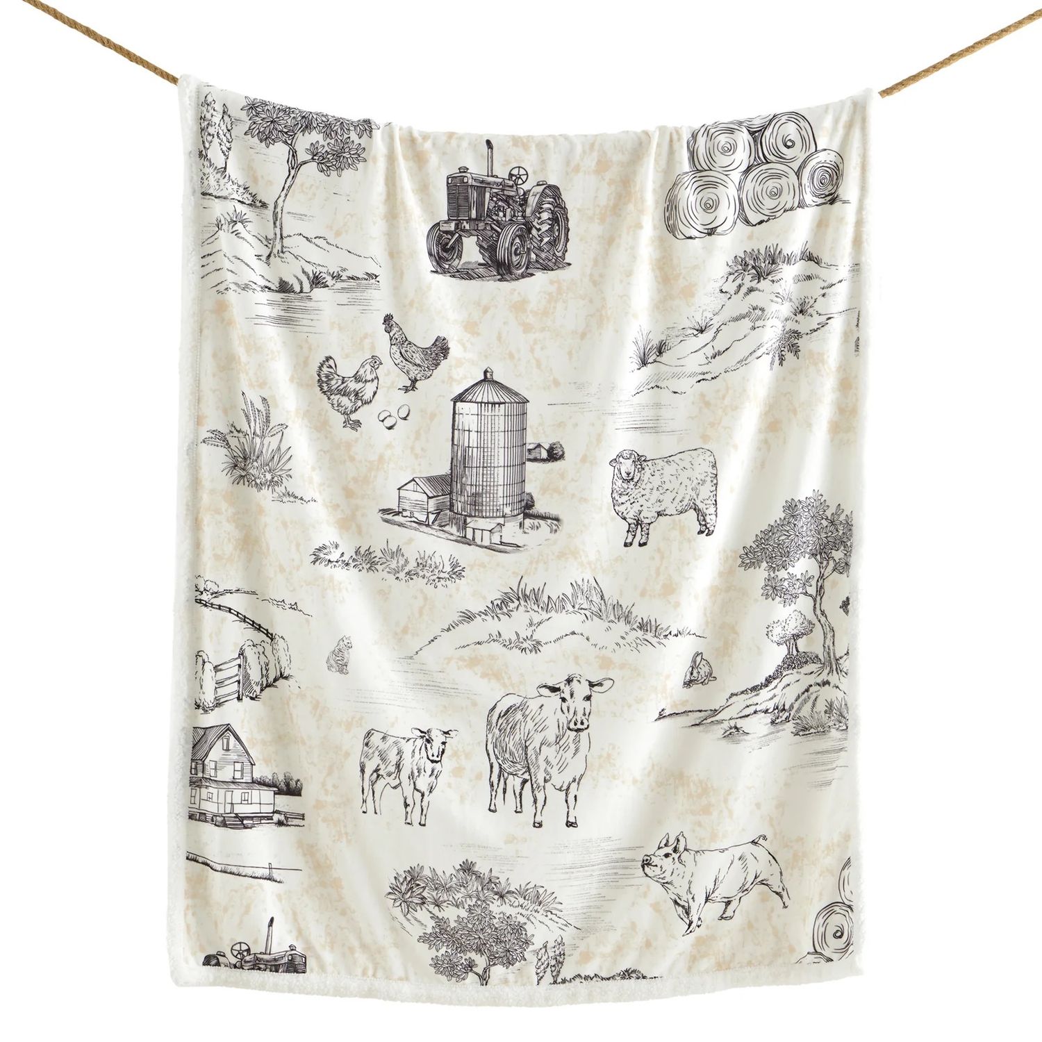 Farm Life Sherpa Throw