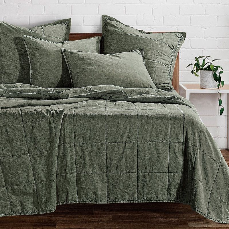 Stonewashed Cotton Canvas Green F/Q Set