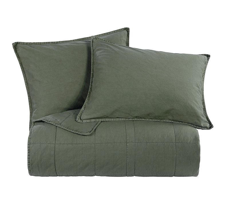 Stonewashed Cotton Canvas Green F/Q Set