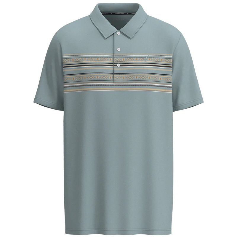 Hooey Mens Blue Aztec Golf Polo