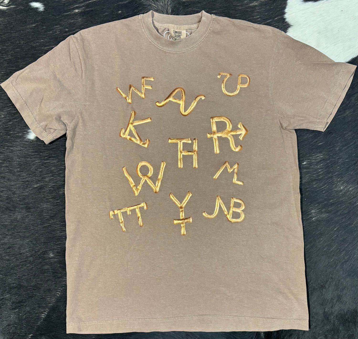 Brown and Gold Brand T-Shirt