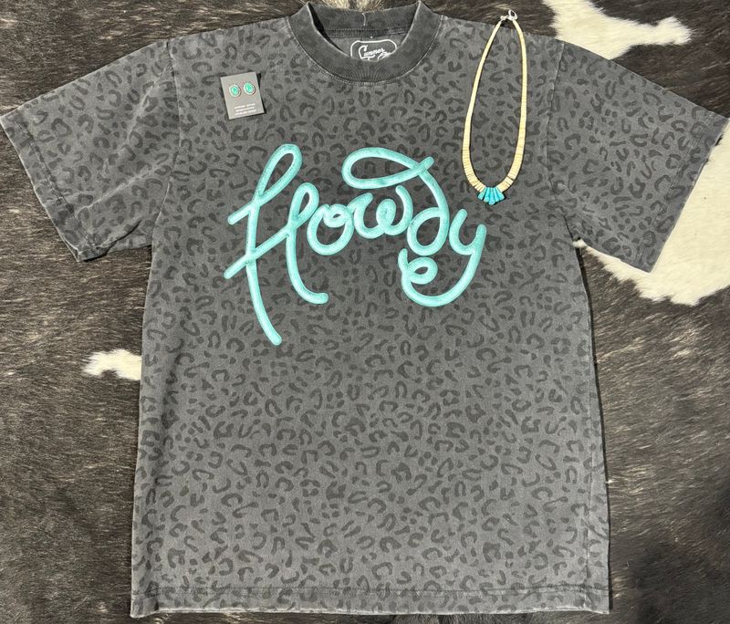Howdy Black Leopard T-Shirt