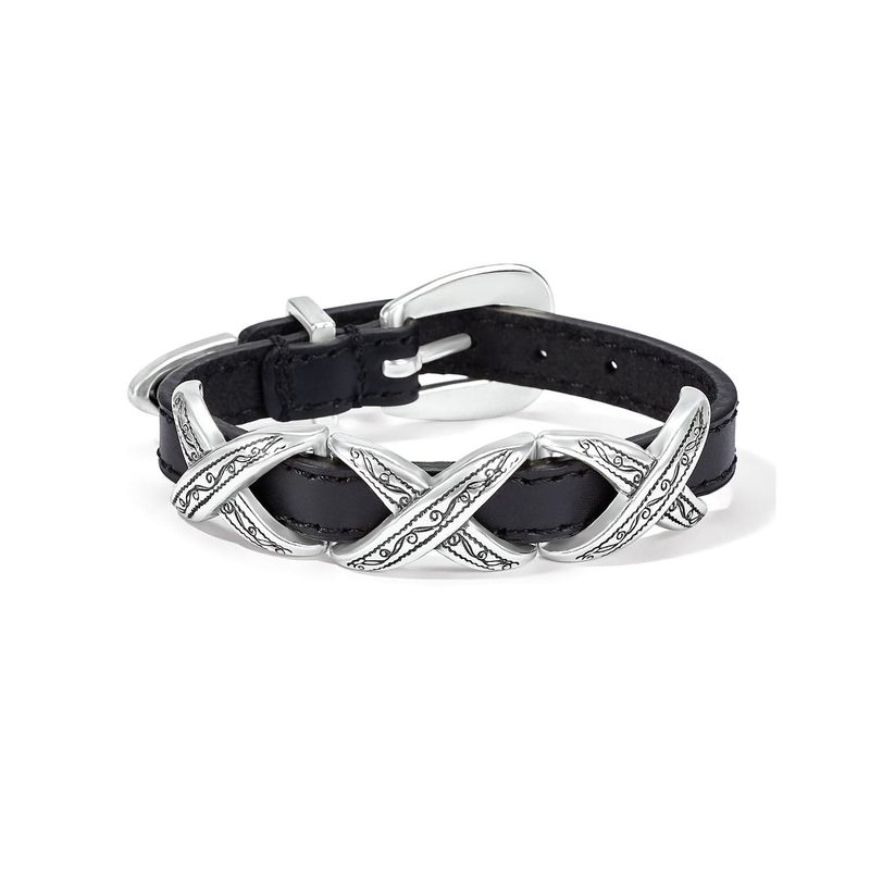 Black KrissKross Leather Bracelet