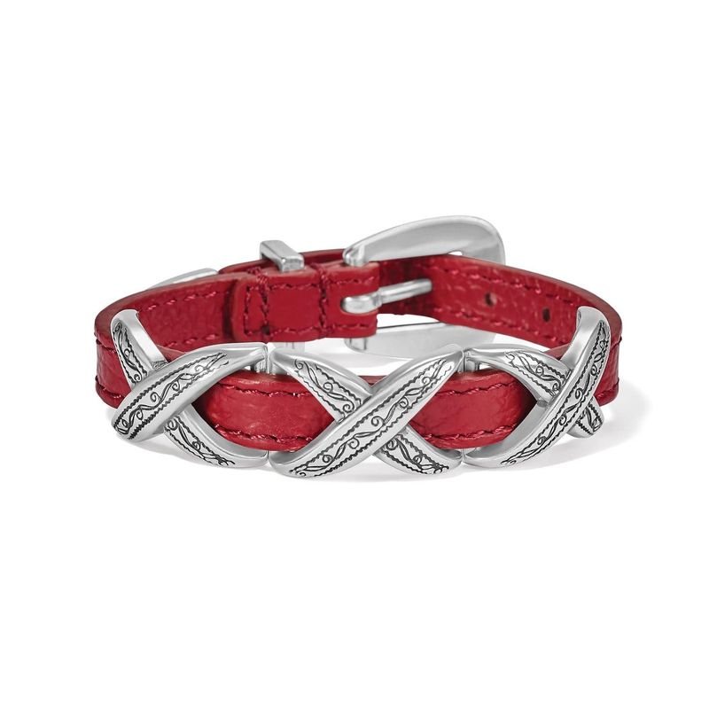 Red KrissKross Leather Bracelet