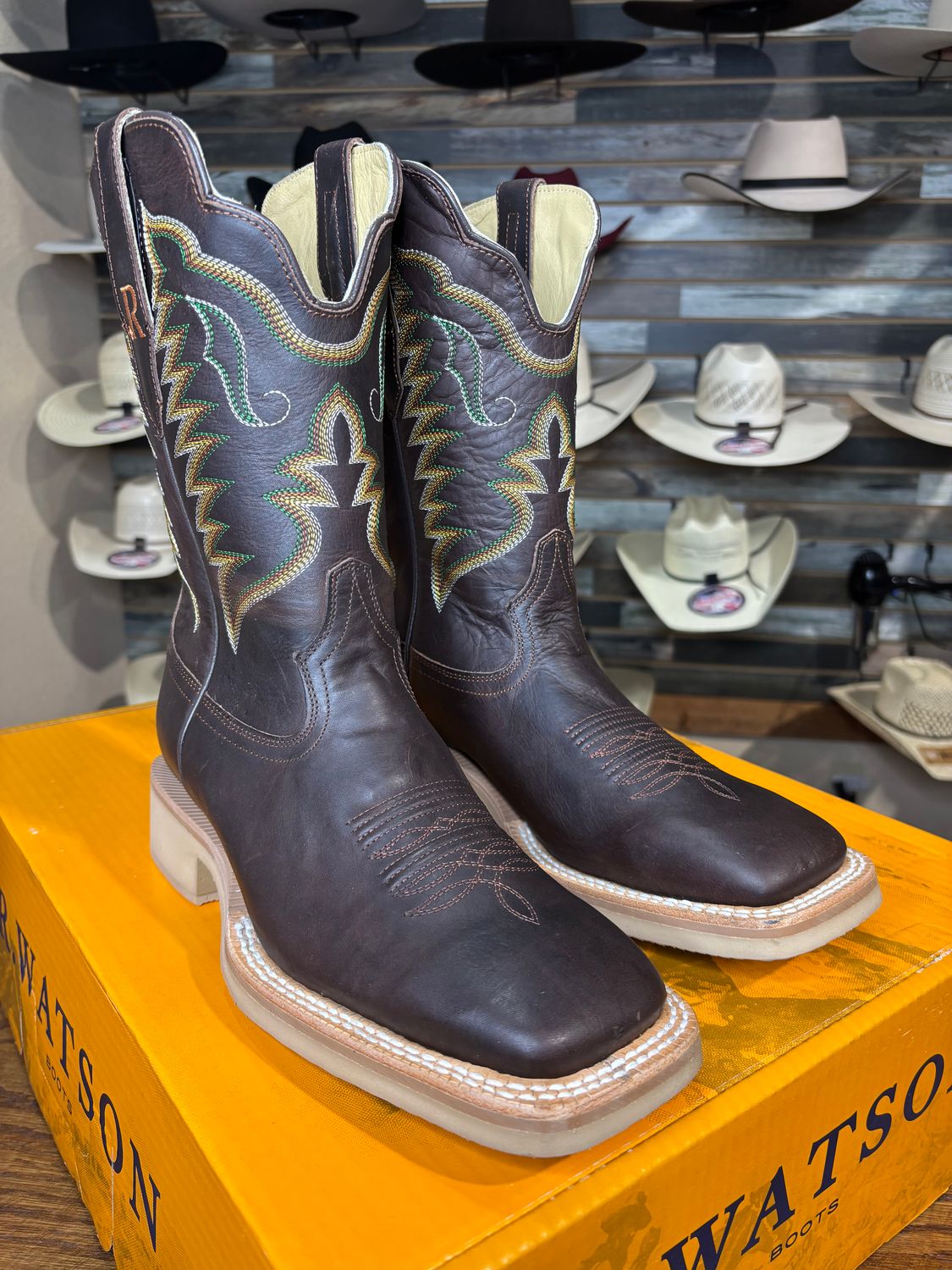 R Watson Dark Cigar Cowhide Boots