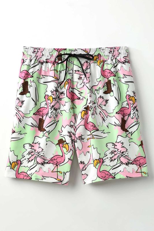 Mens Cinch Flamingo Swim Trunks