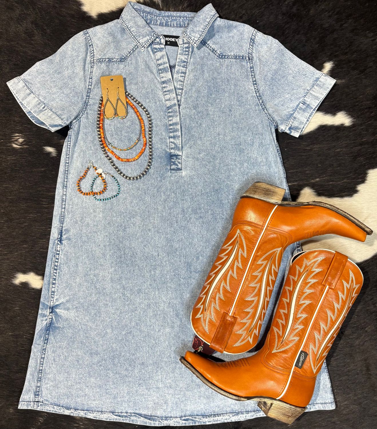 Short Sleeve Denim Dress