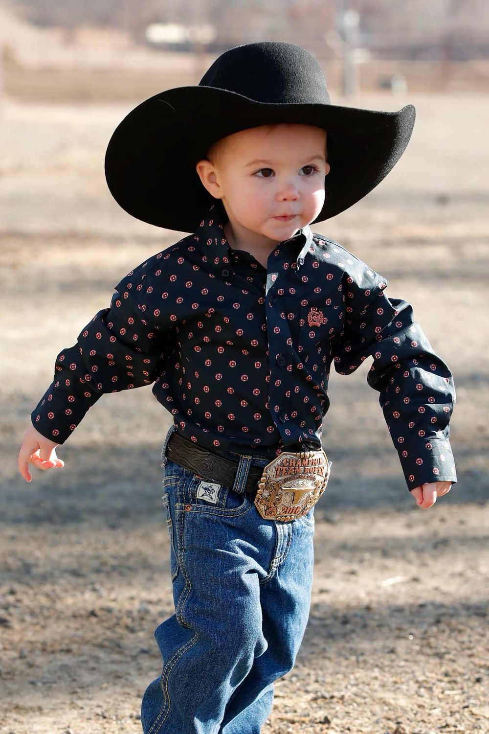 Toddler Cinch Long Sleeve Button Down