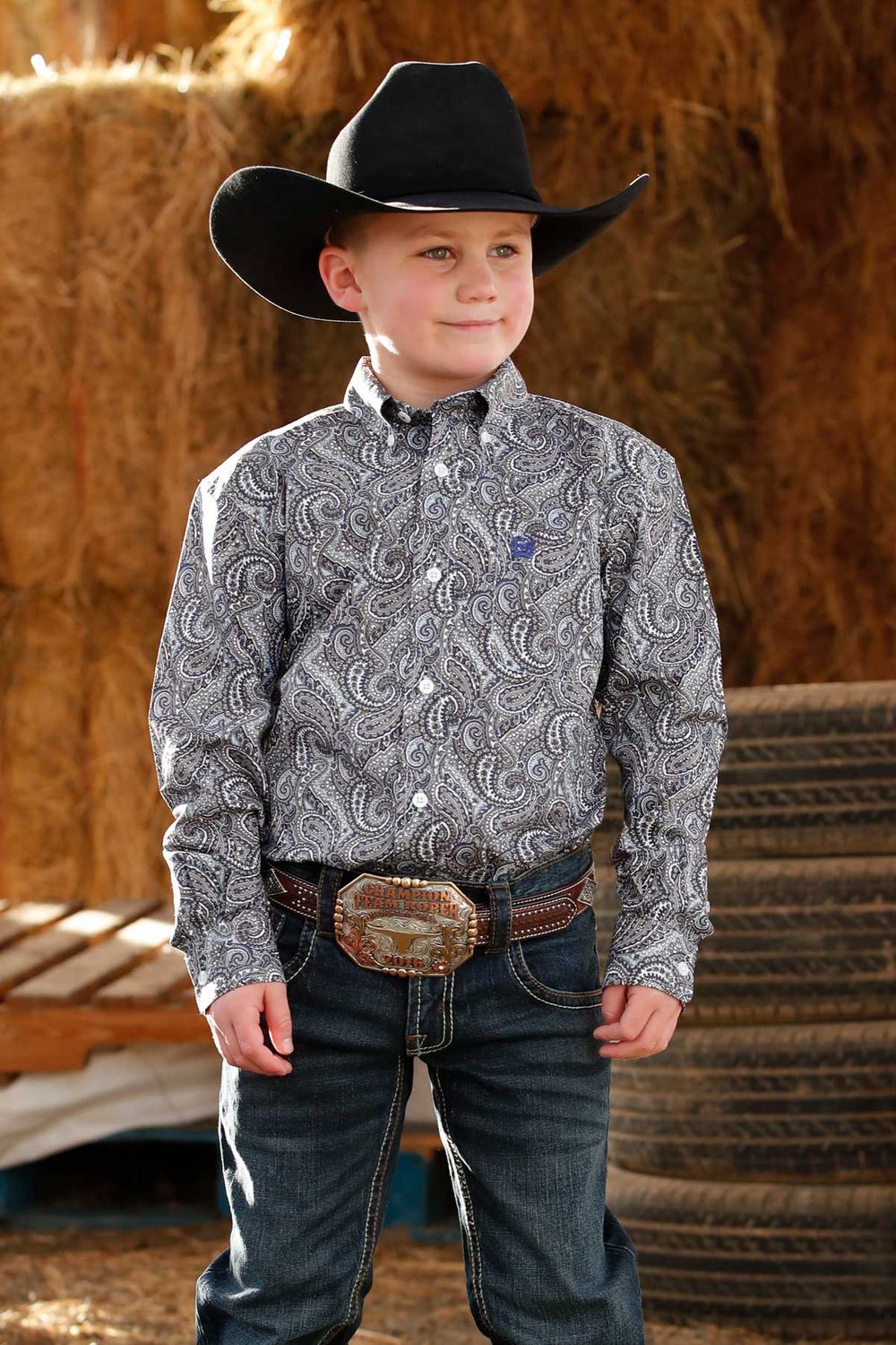 Boys Cinch Long Sleeve Button Down