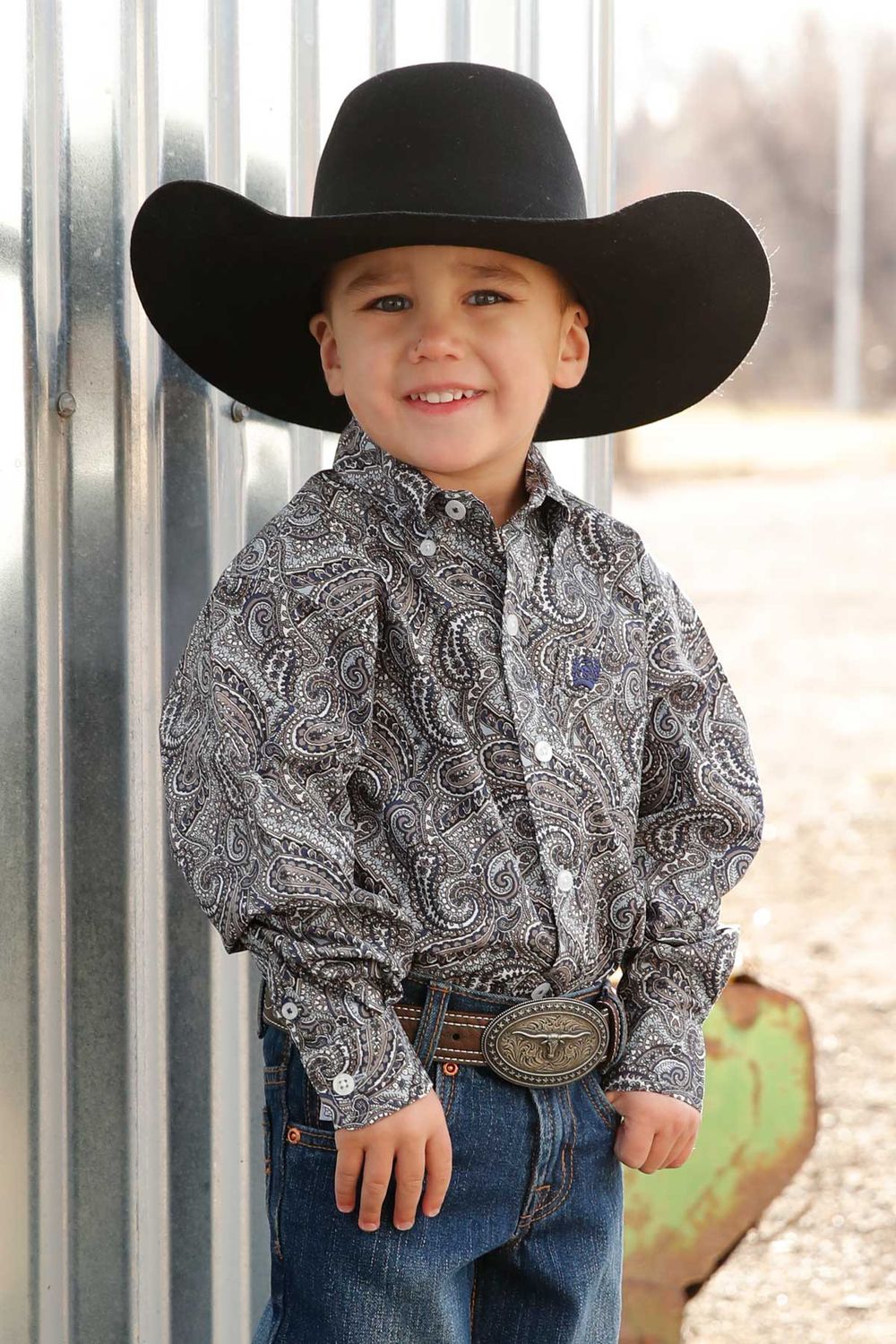 Boys Cinch Long Sleeve Button Down