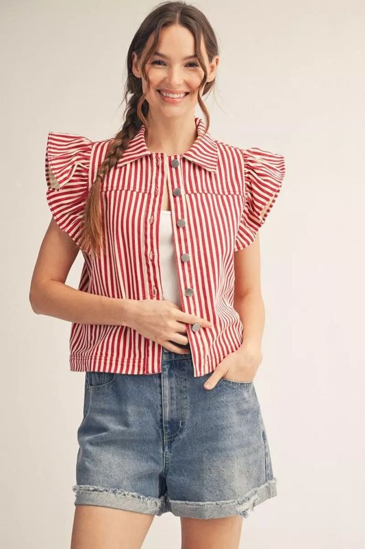 Red and White Striped Vest