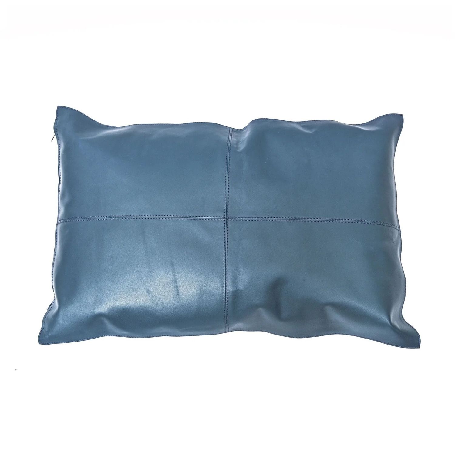 Blue Leather Pillow