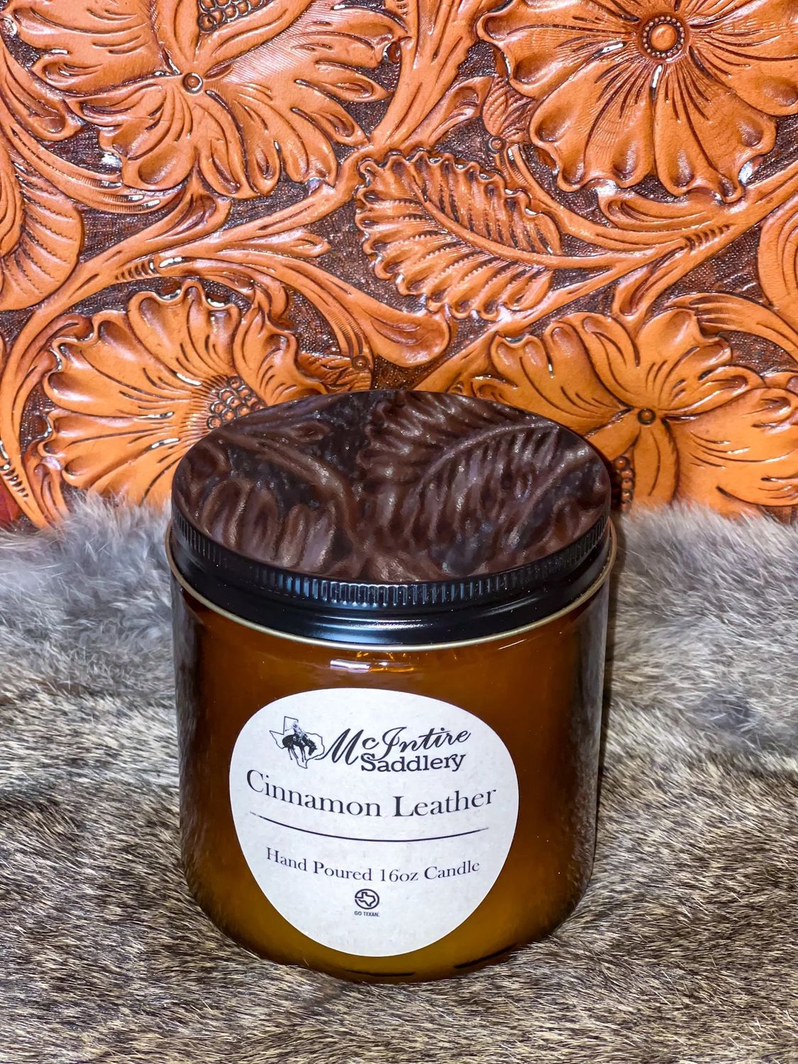 Cinnamon Leather Candle