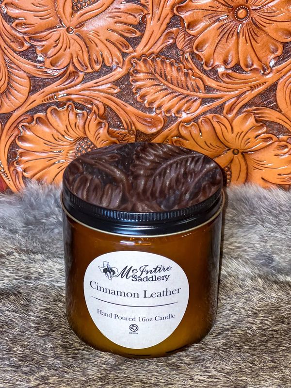 Cinnamon Leather Candle