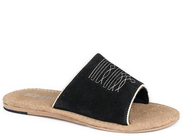 Roper Black Suede Sandal