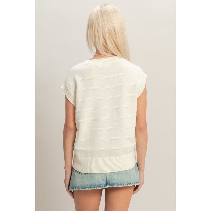 Cream Textured Dolman Sleeve Top