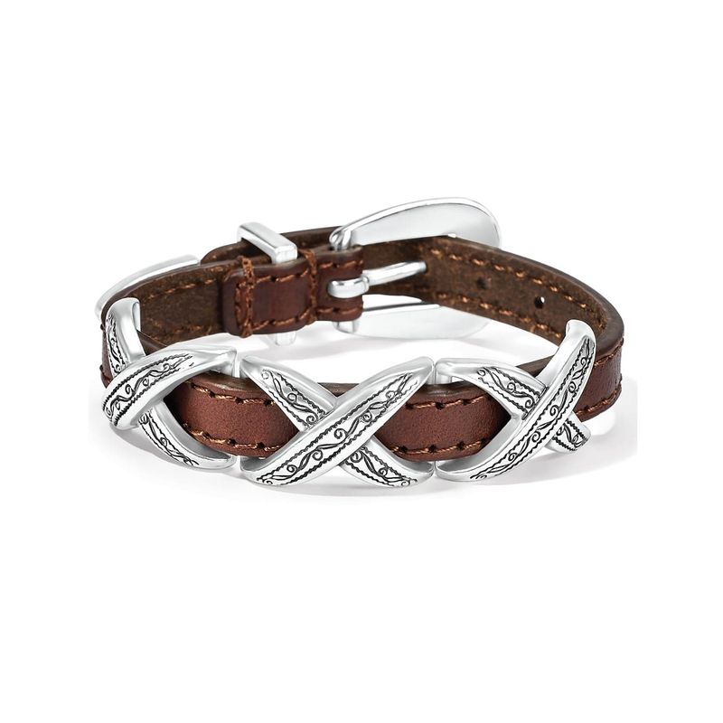 Brown leather KrissKross Bracelet