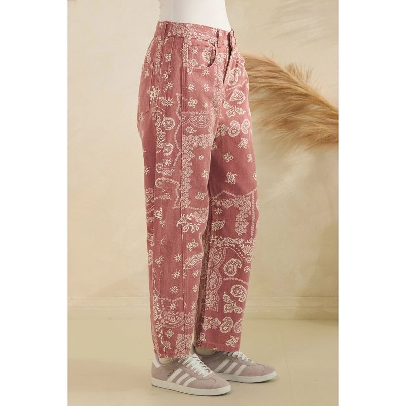 Paisley Mauve Barrel Jeans