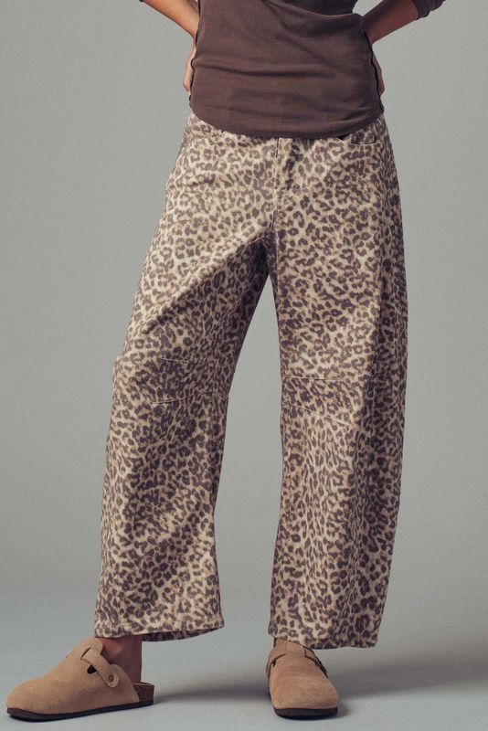 Leopard Barrel Jeans