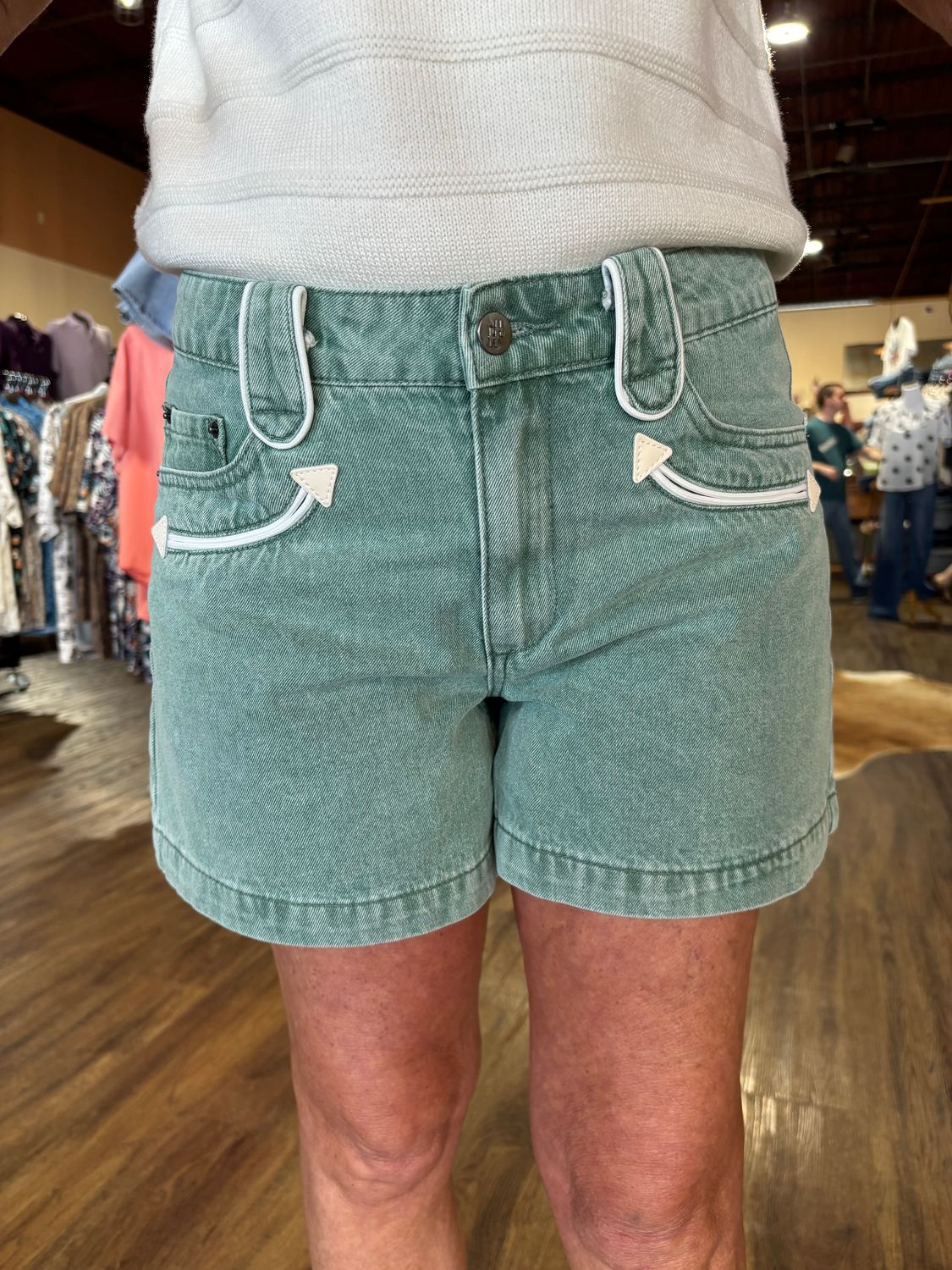 Turquoise Smiley Shorts