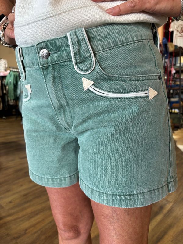 Turquoise Smiley Shorts