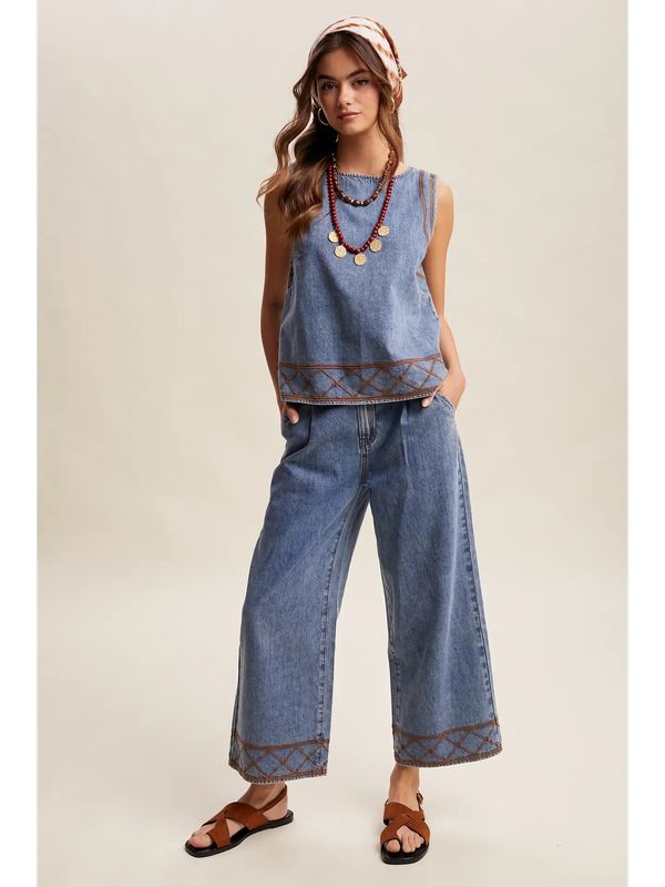 Denim Tank &amp; Pant Set